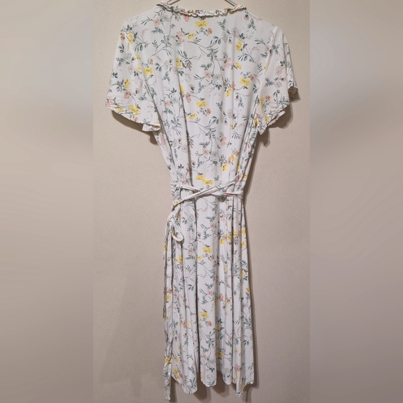 LOFT sz 6 white floral wrap summer dress - Picture 5 of 6